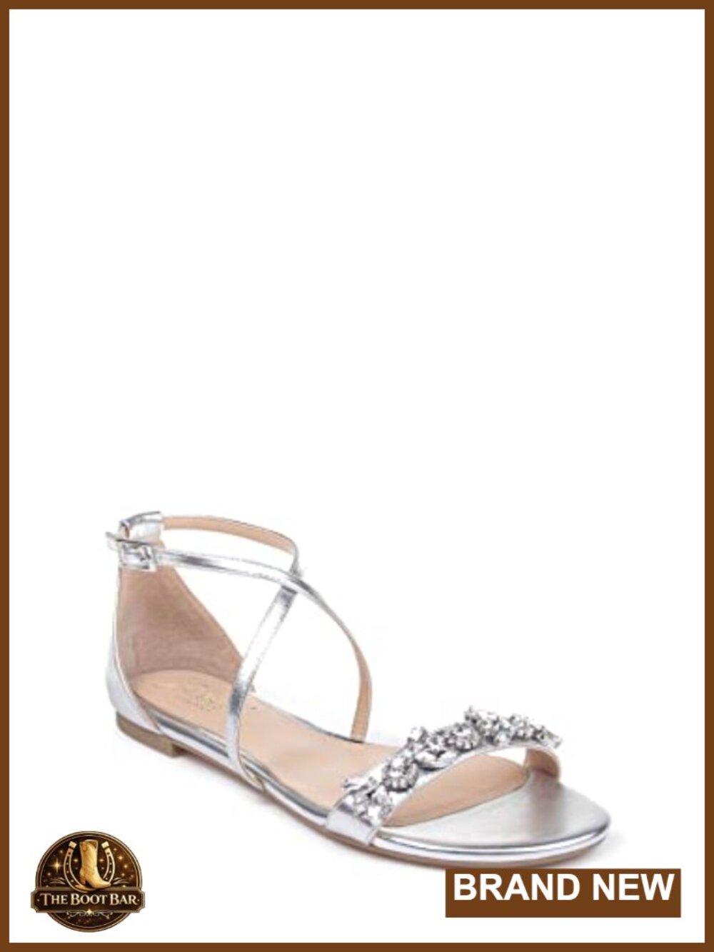 Satin Crystal Embellished Flat Sandals Open Toe Ankle Strap